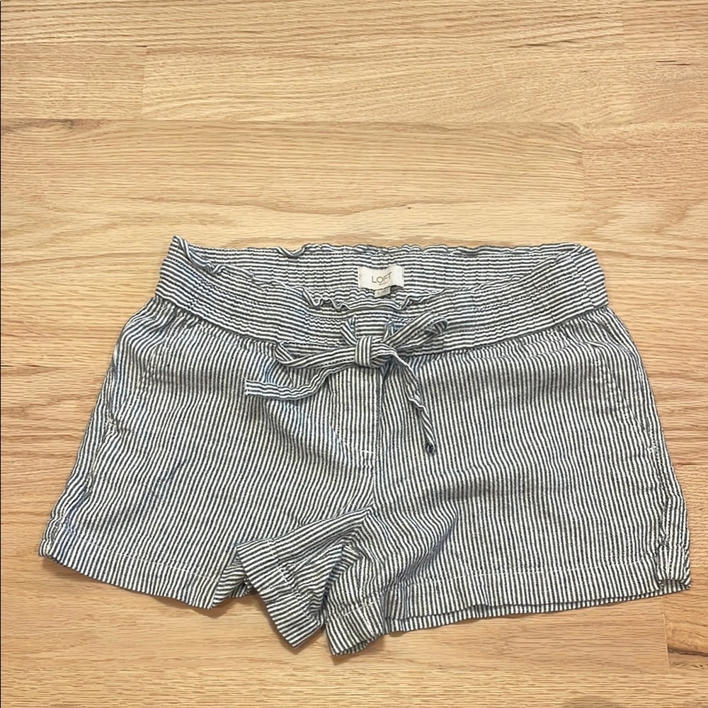 LOFT Gray High Waist Shorts with Elastic Waistband